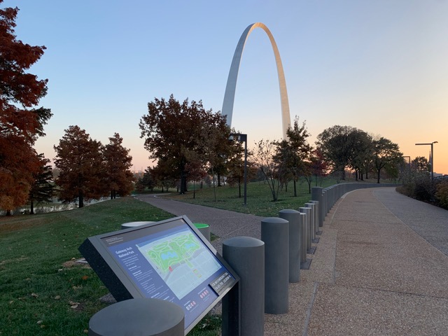 You are here map guides visitors on the walkway at Gateway Arch National Park